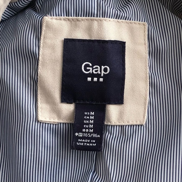 GAP Slick Rock Trench Coat Beige Double Breasted Medium Cotton Belted Outwear. - Picture 4 of 11